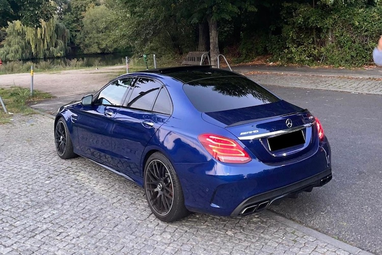 Back View of a Mercedes-Benz C63S AMG in Berlin
