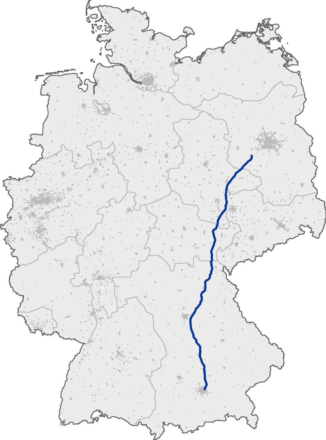 Autobahn A9 between Berlin and Munich
