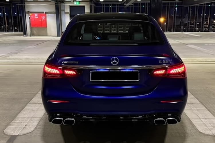 Back View of Mercedes E63 AMG in Frankfurt