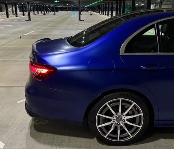 Side View of a Mercedes E63 AMG in Frankfurt
