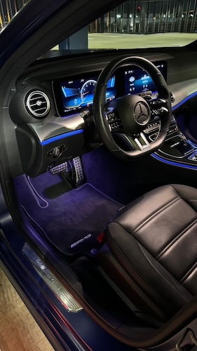 Interior View of a Mercedes E63 AMG in Frankfurt