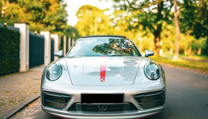 Front View of Porsche 911 Carrera 4 GTS in Berlin