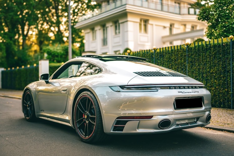 Back View of Porsche 911 Carrera 4 GTS in Berlin