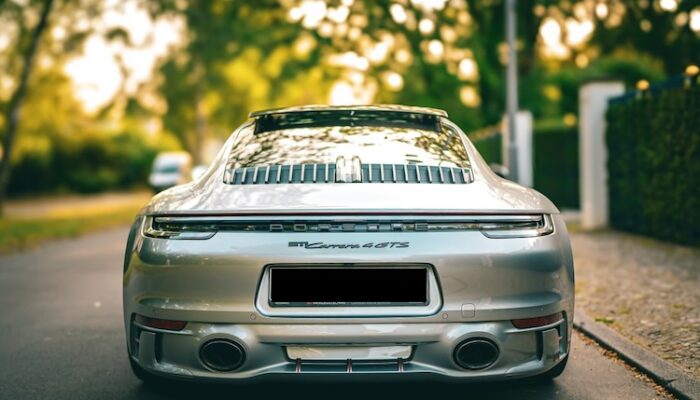 Back View of Porsche 911 Carrera 4 GTS in Berlin