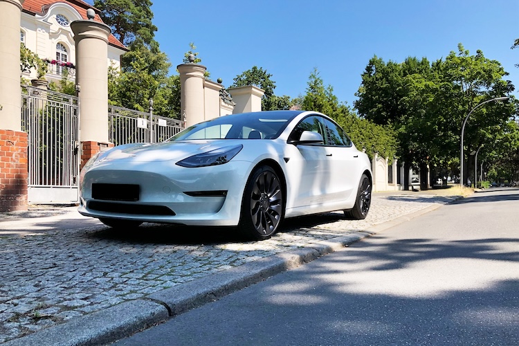 Front View of Tesla Model 3 Performance in Berlin