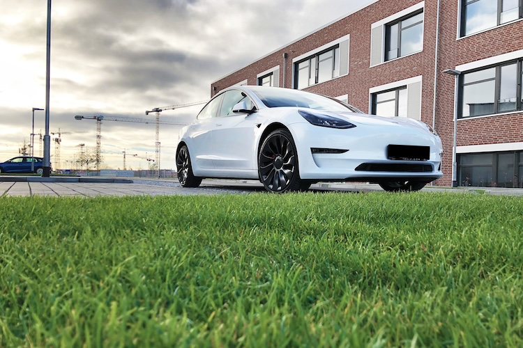 Front View of Tesla Model 3 Performance in Berlin