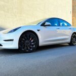 Side View of Tesla Model 3 Performance in Berlin