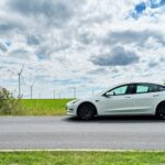 Side View of Tesla Model 3 Performance in Berlin