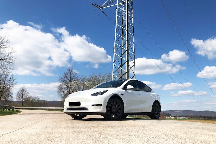 Front View of Tesla Model Y Performance in Berlin
