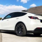 Back View of Tesla Model Y Performance in Berlin