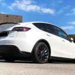 Back View of Tesla Model Y Performance in Berlin
