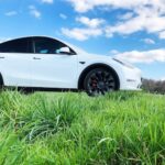 Side View of a Tesla Model Y Performance in Berlin