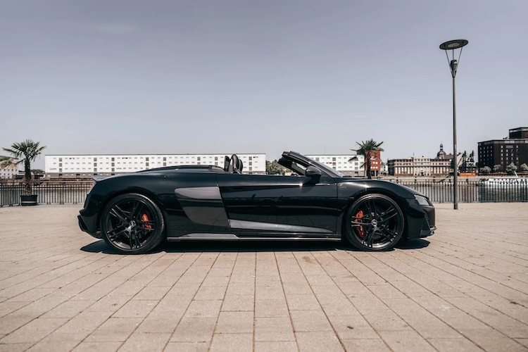 Side View of View of Audi R8 Cabriolet V10 in Ludwigshafen