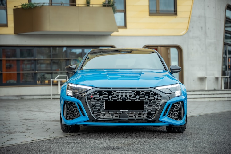 Frontview from Audi RS3 in Frankfurt