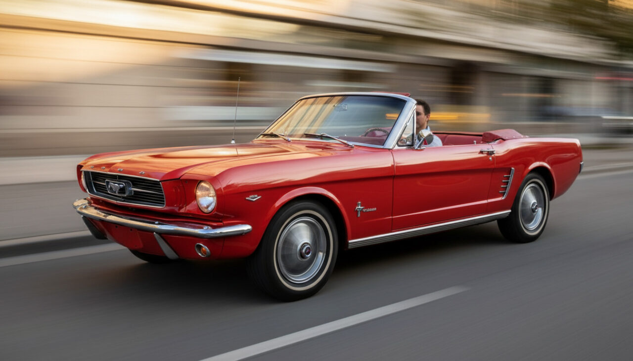 Rent a Ford Mustang Convertible Classic Car in Düsseldorf Hero