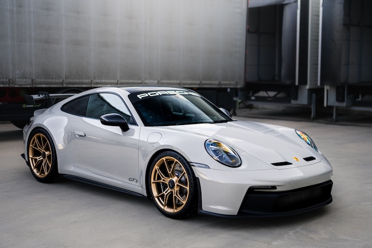 Frontview from Porsche 911 GT3 in Stuttgart