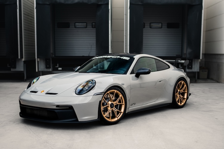 Frontview from Porsche 911 GT3 in Stuttgart