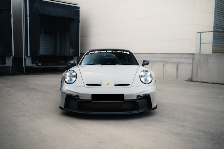 Frontview from Porsche 911 GT3 in Stuttgart