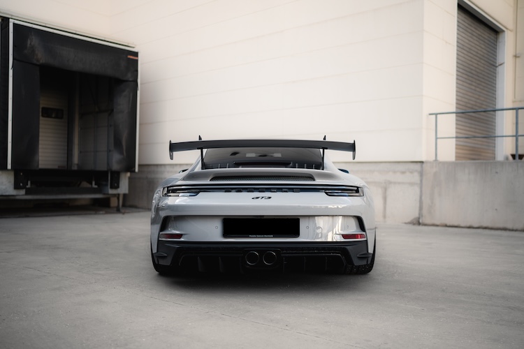 Backview from Porsche 911 GT3 in Stuttgart