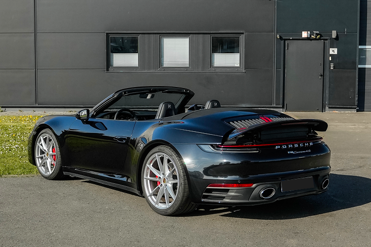 Back view Porsche 992 4S Convertible in Paderborn