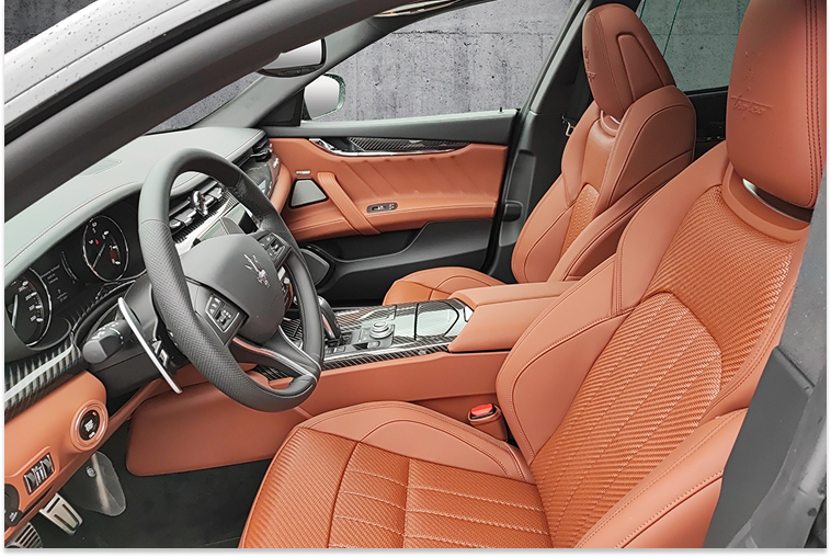 Interior of the Maserati Quattroporte Trofeo in Dresden