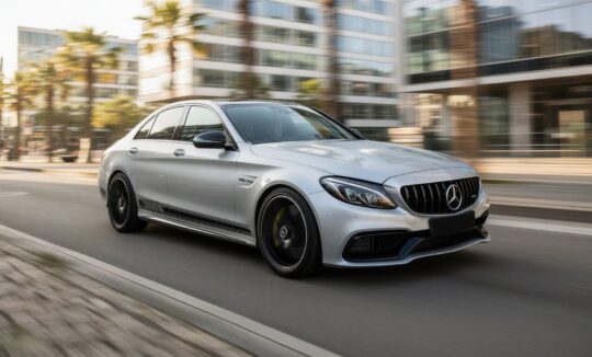 Rent a Mercedes C63 AMG in Düsseldorf Hero