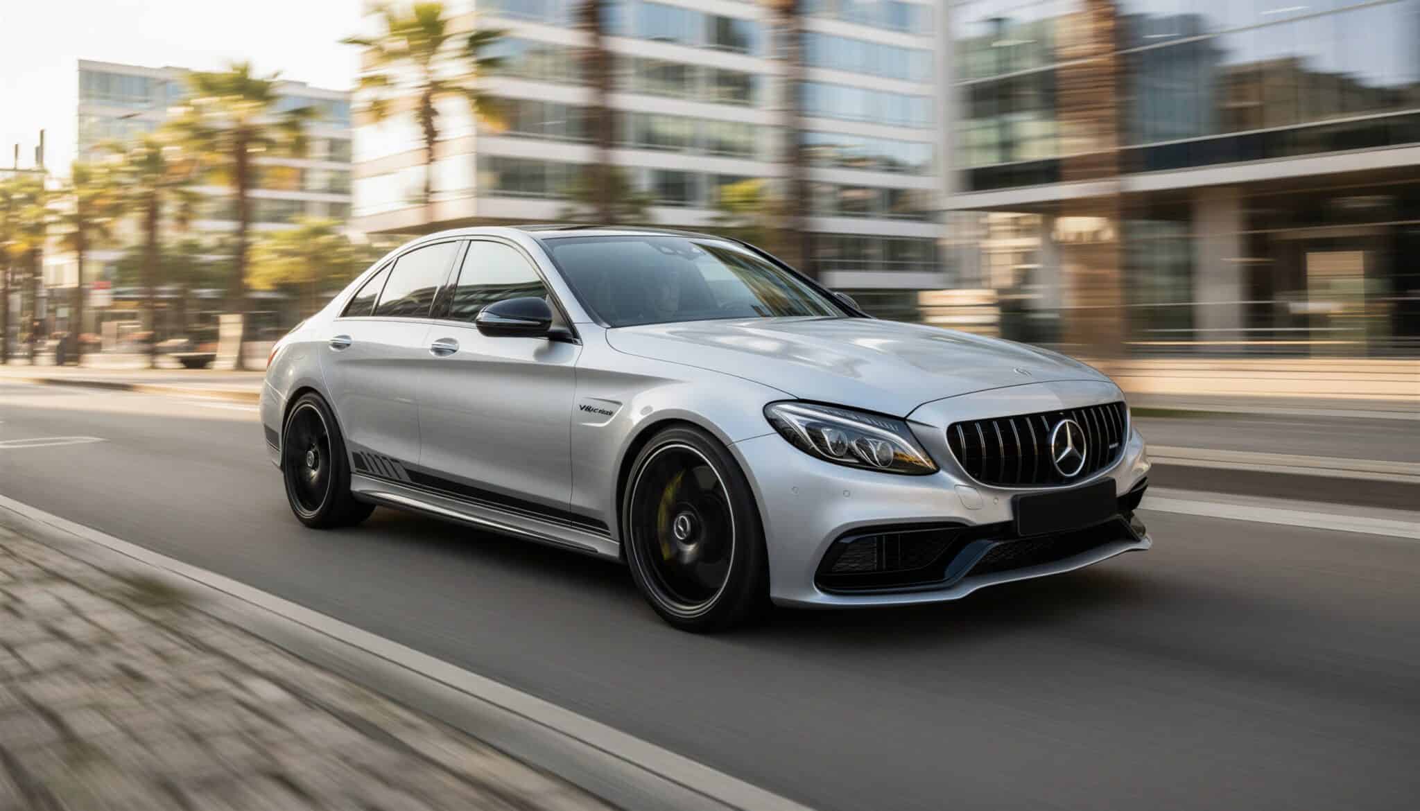 Rent a Mercedes C63 AMG in Düsseldorf Hero