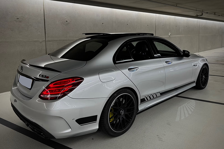 Back view Mercedes C63 AMG in Düsseldorf