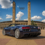 Back view Audi R8 V10 Spyder Quattro in Berlin