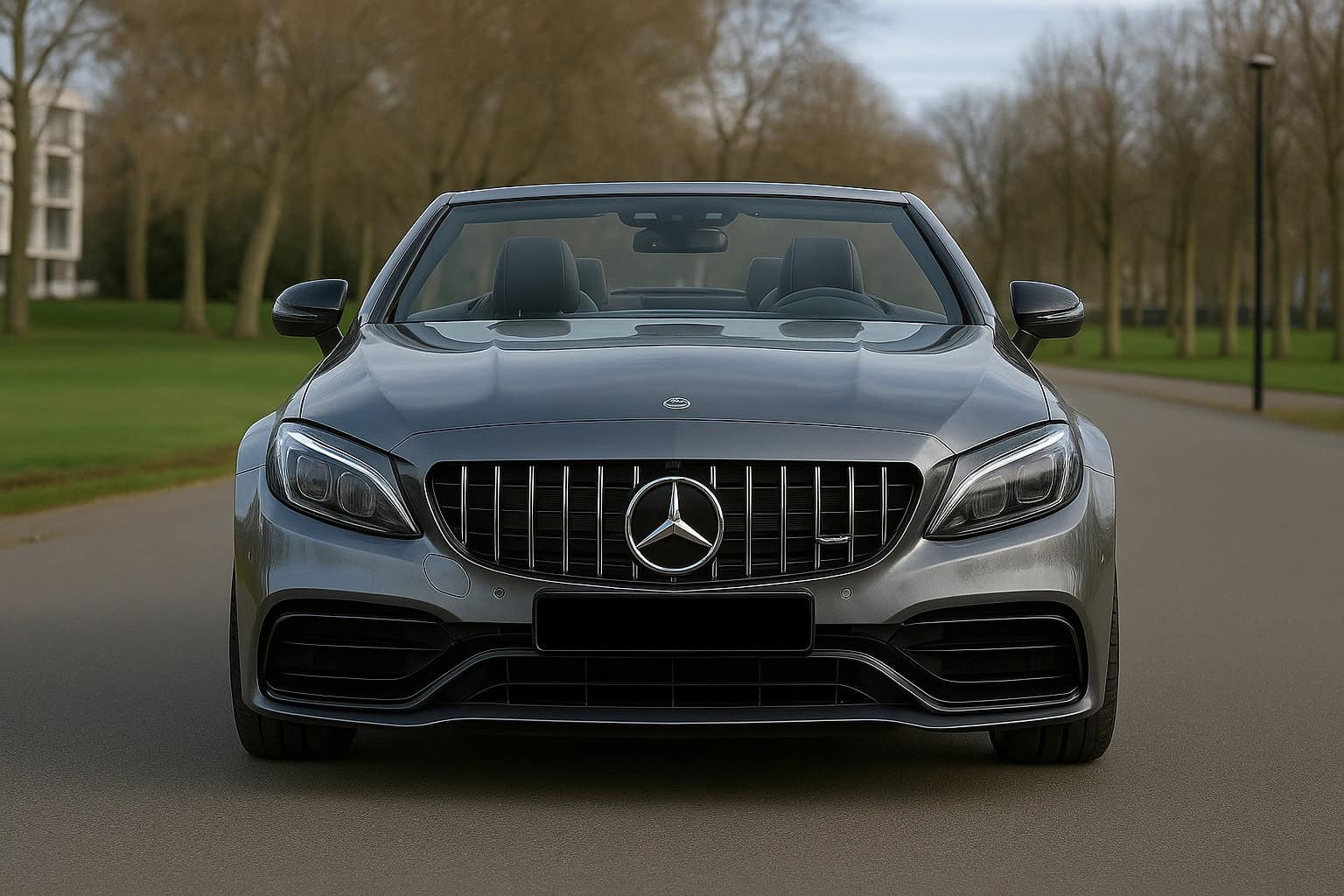 Front view Mercendes-Benz C63S AMG Convertible in Berlin