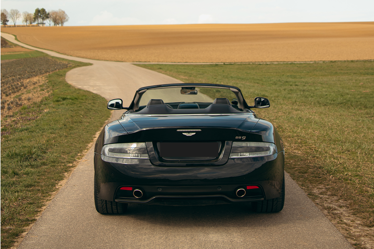 Back view Aston Martin DB9 Volante in Stuttgart