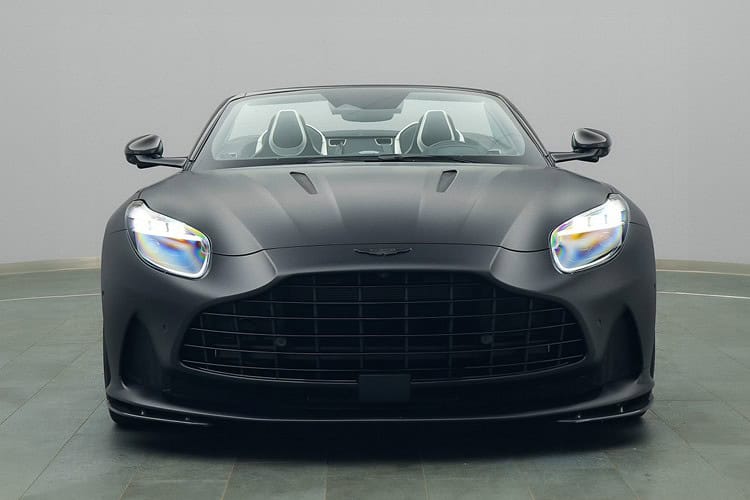 Front view Aston Martin DB12 Volante in the Schwarzwald