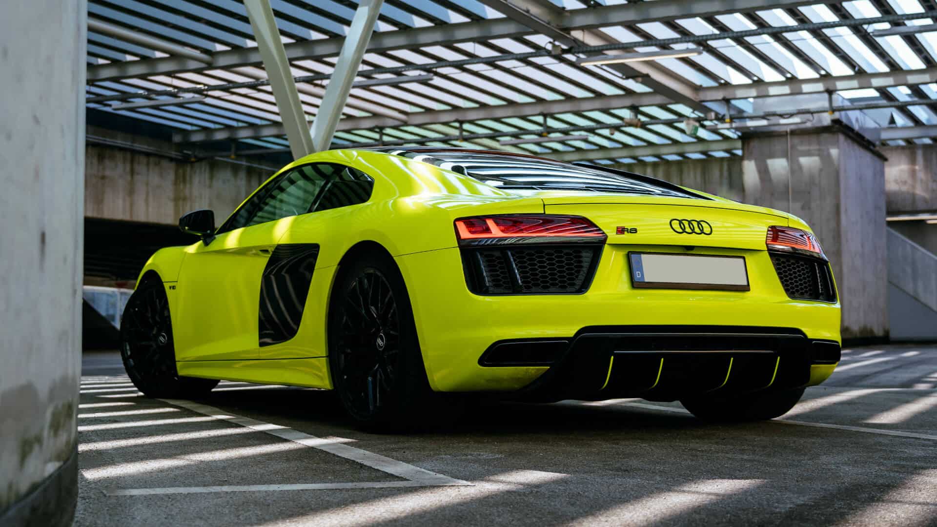 Side view Audi R8 V10 Coupe in Frankfurt (Main