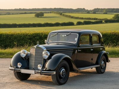 Mercedes-Benz G4 W31 (1938) on a rural gravel road in the Eifel — hero image