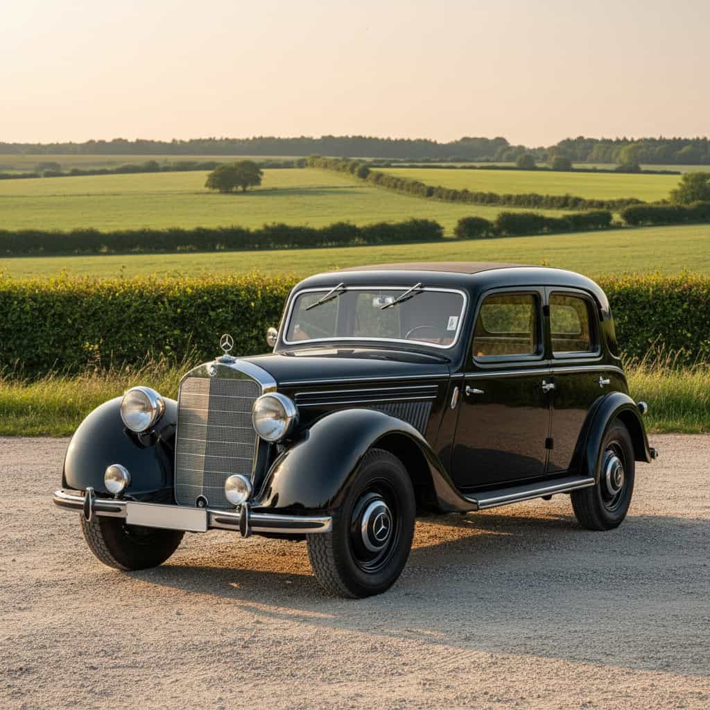 Oldtimerreise: Klassischer Roadtrip-Moment
