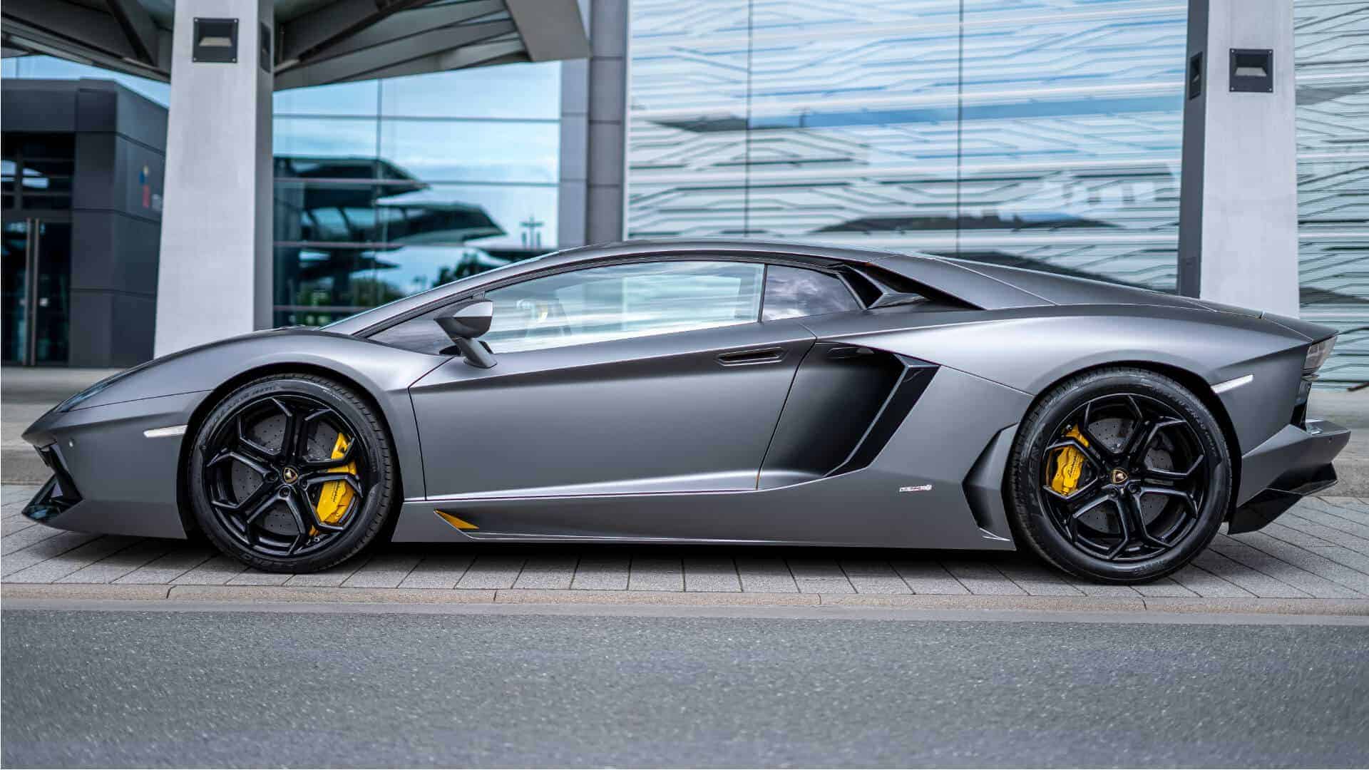 Side view Lamborghini Aventador in Frankfurt (Main)