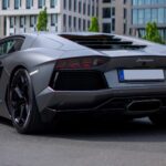 Back view Lamborghini Aventador in Frankfurt (Main)