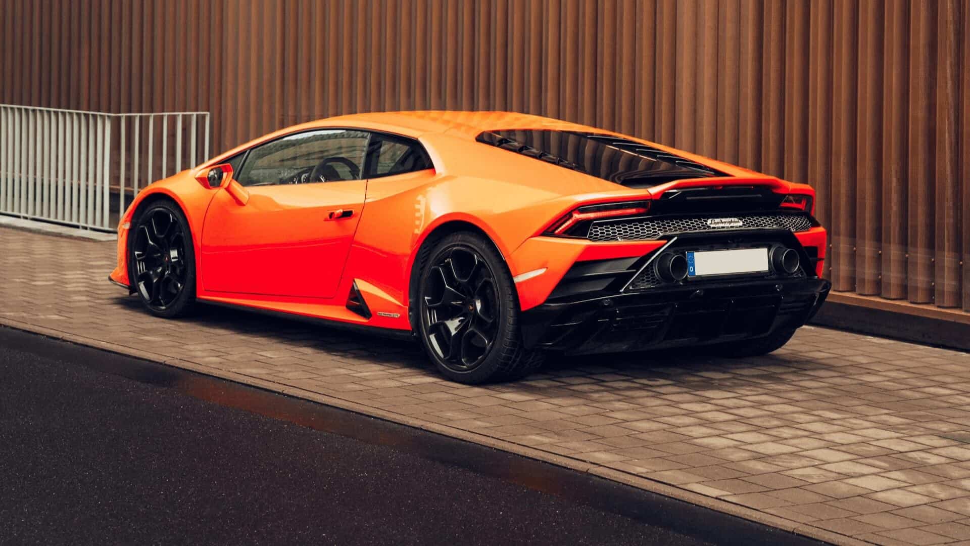 Side view Lamborghini Huracán Evo in Frankfurt (Main)